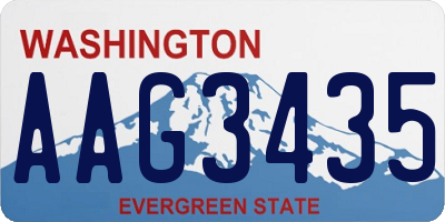 WA license plate AAG3435