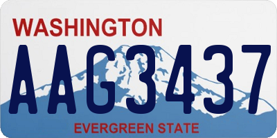WA license plate AAG3437