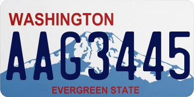 WA license plate AAG3445