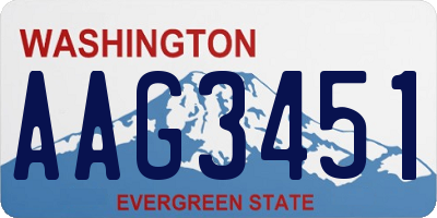 WA license plate AAG3451