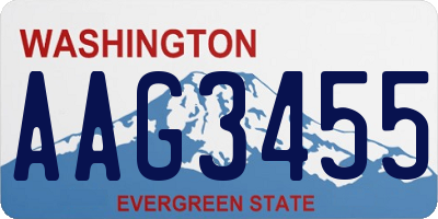 WA license plate AAG3455