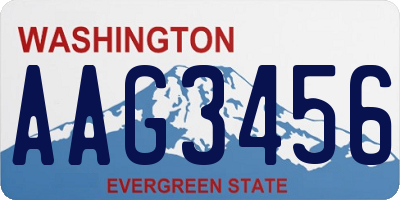 WA license plate AAG3456