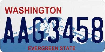 WA license plate AAG3458