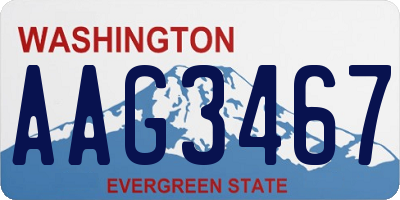 WA license plate AAG3467