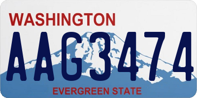 WA license plate AAG3474