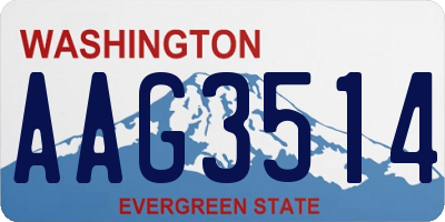WA license plate AAG3514