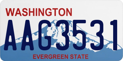 WA license plate AAG3531