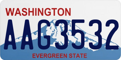 WA license plate AAG3532