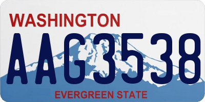 WA license plate AAG3538