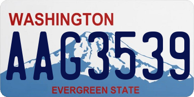 WA license plate AAG3539