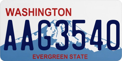 WA license plate AAG3540