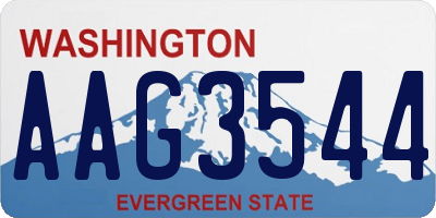 WA license plate AAG3544