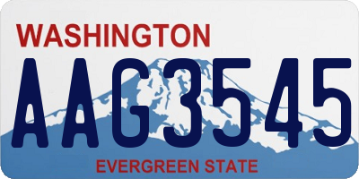 WA license plate AAG3545
