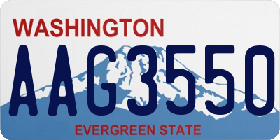 WA license plate AAG3550