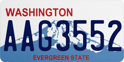 WA license plate AAG3552