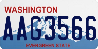 WA license plate AAG3566