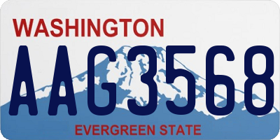 WA license plate AAG3568