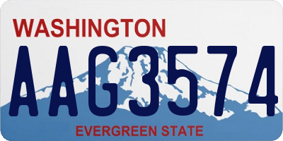 WA license plate AAG3574
