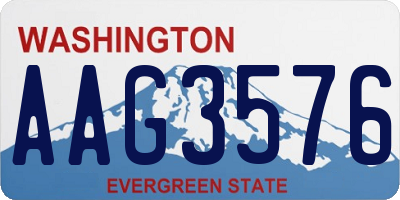 WA license plate AAG3576