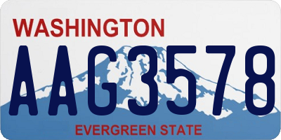 WA license plate AAG3578