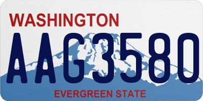 WA license plate AAG3580