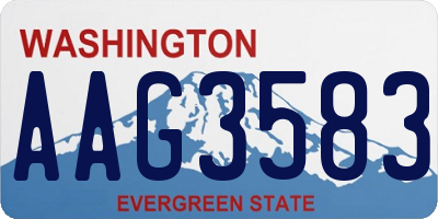 WA license plate AAG3583