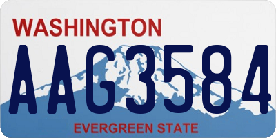 WA license plate AAG3584