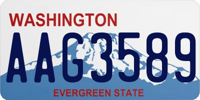 WA license plate AAG3589