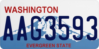 WA license plate AAG3593