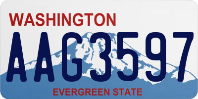 WA license plate AAG3597