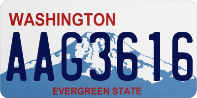 WA license plate AAG3616