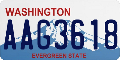 WA license plate AAG3618