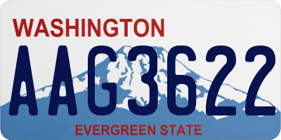 WA license plate AAG3622
