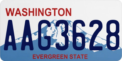WA license plate AAG3628