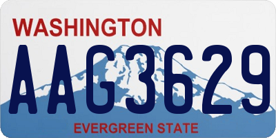WA license plate AAG3629