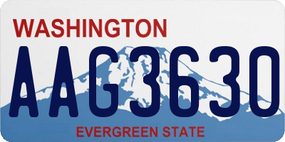 WA license plate AAG3630
