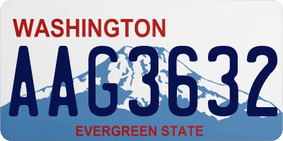 WA license plate AAG3632