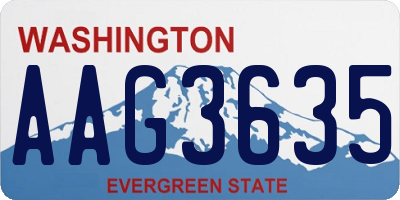 WA license plate AAG3635
