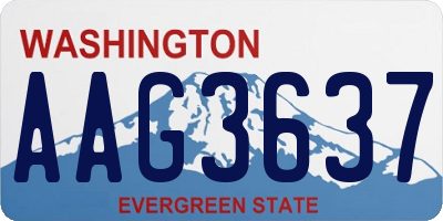 WA license plate AAG3637