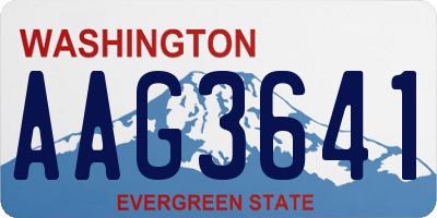 WA license plate AAG3641