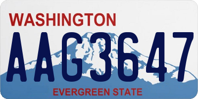 WA license plate AAG3647