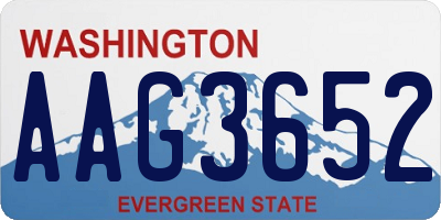 WA license plate AAG3652