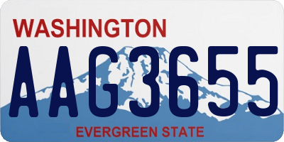 WA license plate AAG3655