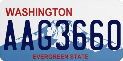 WA license plate AAG3660