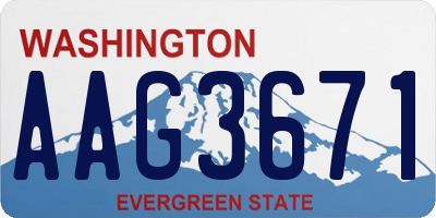 WA license plate AAG3671