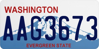 WA license plate AAG3673