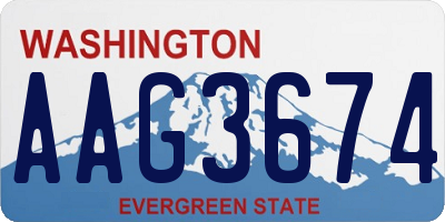 WA license plate AAG3674