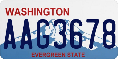 WA license plate AAG3678