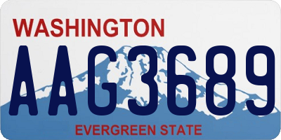 WA license plate AAG3689