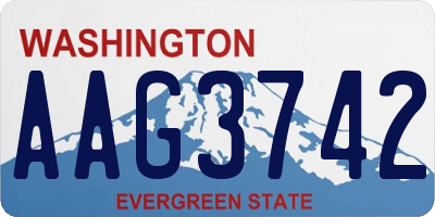 WA license plate AAG3742